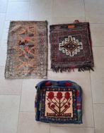 Vintage handgeknoopt Perzisch kussen, een kleedje en een tas, Antiek en Kunst, Ophalen of Verzenden