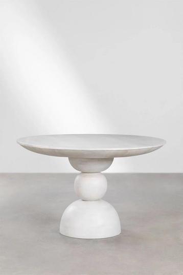 Ronde eettafel 120cm Sklum grijs/creme beschikbaar voor biedingen