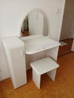 Kaptafel met spiegel en krukje, Gebruikt, 100 tot 150 cm, Modern, Hout