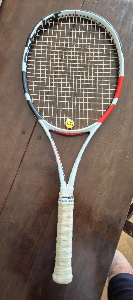 Babolat Pure Strike 98 18x20 V3 with Natural Gut, Sport en Fitness, Tennis, Zo goed als nieuw, Racket, Babolat, L3, Ophalen