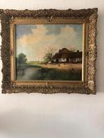 Schilderij Boerderij met Lijst, Gesigneerd, Ophalen