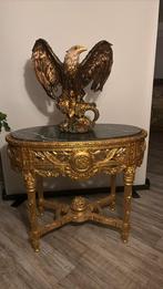 Goud tafel met echt bladgoud hout, Ophalen of Verzenden, Zo goed als nieuw, 25 tot 50 cm, Rond