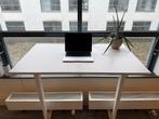 Ikea TROTTEN Zit-Sta Bureau - Wit - 120x70cm, Huis en Inrichting, Bureaus, Ophalen, In hoogte verstelbaar, Zo goed als nieuw, Stabureau