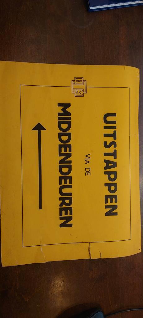 Oud HTM Bordje, Verzamelen, Spoorwegen en Tramwegen, Gebruikt, Trein, Overige typen, Ophalen of Verzenden
