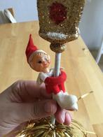 Vintage 1950’s Kerst Elf klimt aan lantaarn met pluim zgan, Ophalen of Verzenden, Zo goed als nieuw