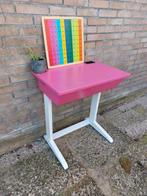 Roze schooltafeltje / schoolbanken/ lessenaar, Ophalen, Gebruikt, Bureau