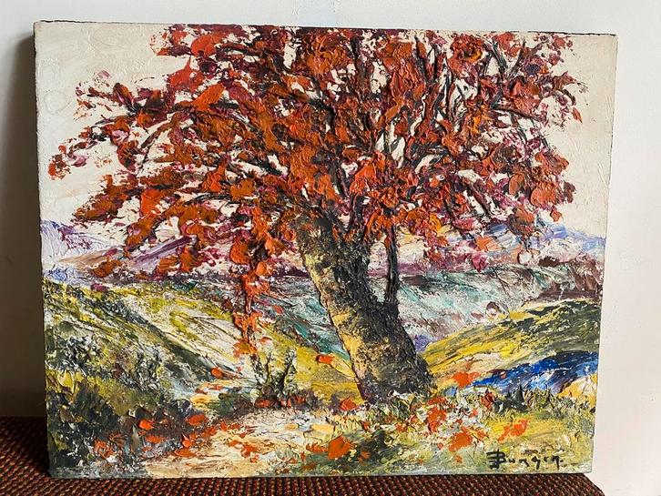 Schilderij herfstlandschap, Jaap Burger, Antiek en Kunst, Kunst | Schilderijen | Modern, Ophalen of Verzenden