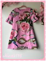 Roze jurk met vissen bloemen en kralen maat 116, Ophalen of Verzenden, Gebruikt, Meisje, Jurk of Rok