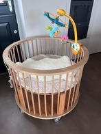 Ronde bopita box, hout / naturel incl boxkleed en extra hoes, Kinderen en Baby's, Boxen, Ophalen of Verzenden, Gebruikt, Rond