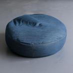 Ikea Pösig poef van jeansstof / vintage ikea, Verzenden, Rond, 100 tot 125 cm, Zo goed als nieuw