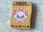 Poes .. tasspiegel hout 7.5x5.5 cm, Ophalen of Verzenden, Bruin, Ogen