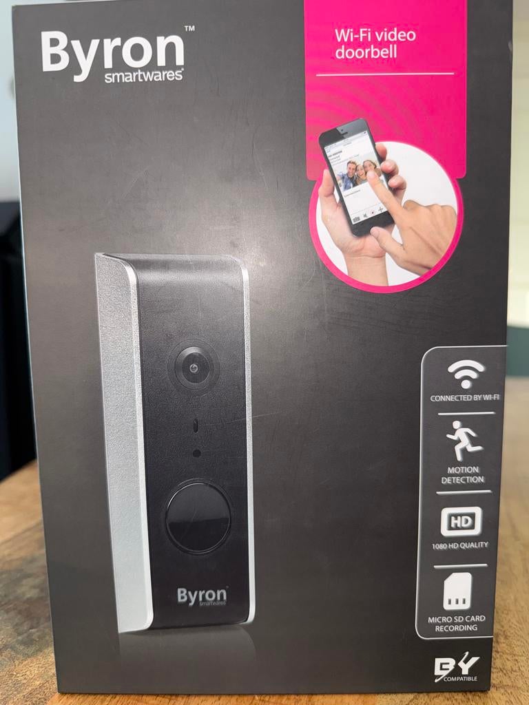 Byron WiFi Video Deurbel (Engelse stekker), Huis en Inrichting, Deurbellen, Nieuw, Draadloos, Compatibel met smartphone, Ophalen
