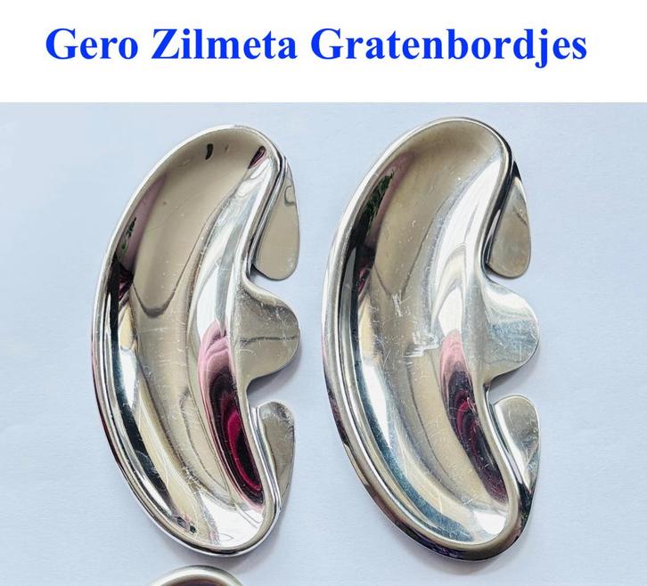 Gero Zilmeta 2 Gratenbakjes rvs, Antiek en Kunst, Antiek | Bestek, Ophalen