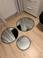 Ronde Spiegel Zwart met Metalen Lijst van Xenos - 40cm, Ophalen, Minder dan 50 cm, Rond, Zo goed als nieuw