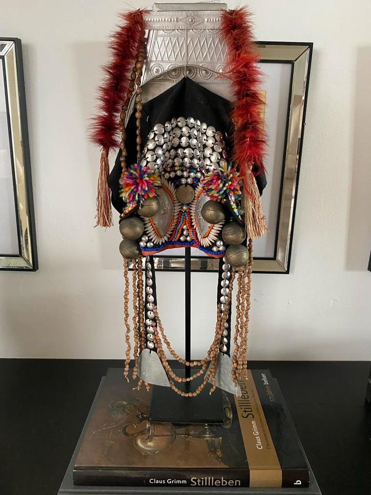 Akha Hoofdtooi - Authentiek Zuidoost-Aziatisch Kunstwerk, Antiek en Kunst, Kunst | Niet-Westerse kunst, Ophalen of Verzenden