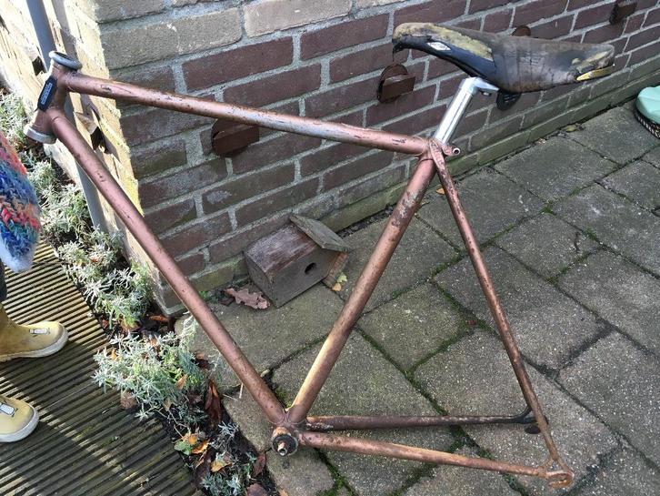 Gazelle Singlespeed Fixie Frame en veel onderdelen, Fietsen en Brommers, Fietsonderdelen, Gebruikt, Oldtimer, Frame, Ophalen
