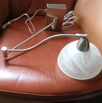 Wandlamp met flexibele arm en glazen kap met dimmer, Ophalen of Verzenden, Gebruikt, Glas, Modern