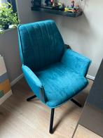 Comfortabele draaistoel in blauw – voor bureau of eethoek, Ophalen, Zo goed als nieuw, 75 tot 100 cm, Stof