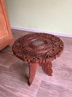 Indiase teakhouten bijzet tafel, Huis en Inrichting, Ophalen, Minder dan 45 cm, Minder dan 55 cm, Gebruikt