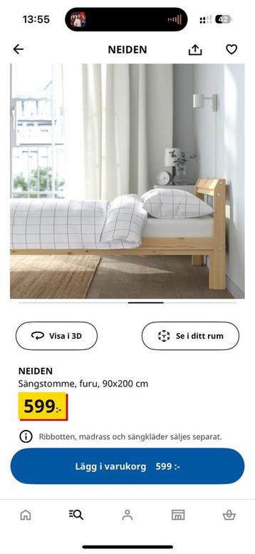 2x IKEA neiden Bedframe met lattenbodem 90x200 - afbeelding 2