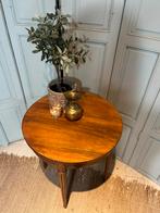 Antieke oude wijn bijzet tafel rond IL Fienile landelijk, Minder dan 55 cm, Rond, Nieuw, Ophalen of Verzenden