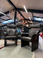 2 Jori Aqua fauteuil Grijs leer Design stoel Hoofdsteun, Huis en Inrichting, Fauteuils, Jori, Nieuw, Ophalen of Verzenden, Leer
