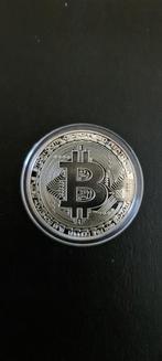 Zilverkleurige Bitcoin souvenir cadeau verzamel munt, Postzegels en Munten, Ophalen, Nederland en Buitenland, Munten en Bankbiljetten