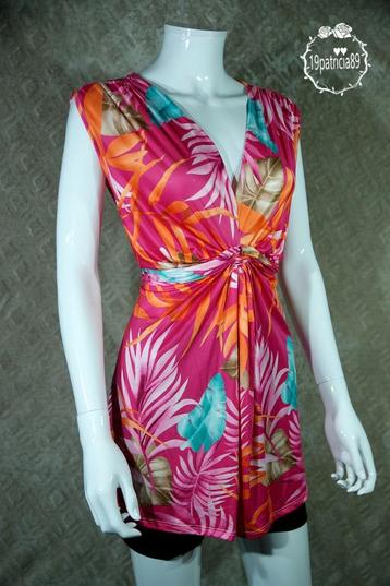Curvy Knotted Top Palm Leaves - Fuchsia/Orange/Taupe nieuw beschikbaar voor biedingen