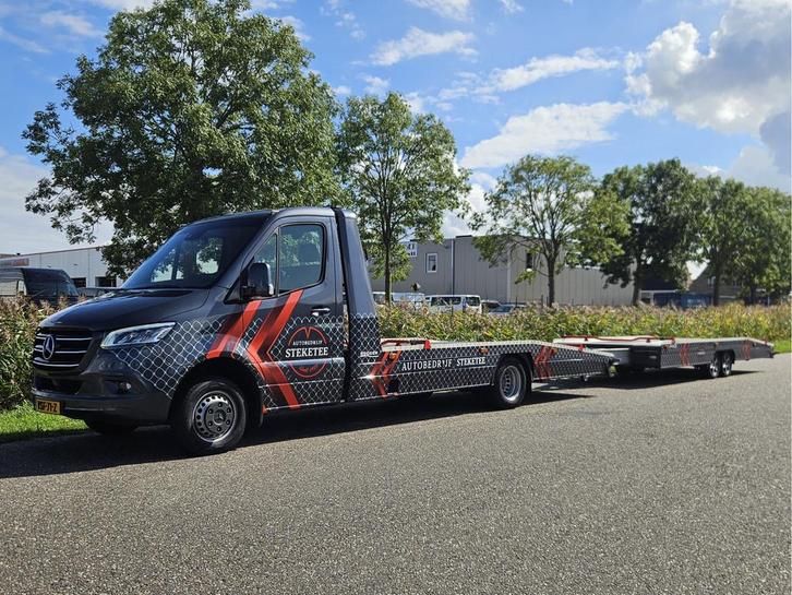 Mercedes-Benz Sprinter +aanhanger 519 CDI V6 Autotransporter, Auto's, Bestelauto's, Te koop, Achteruitrijcamera, Adaptive Cruise Control