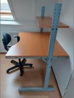 Bureau met plank en bureaustoel, Huis en Inrichting, Bureaus, Ophalen of Verzenden, In hoogte verstelbaar, Gebruikt, Bureau
