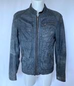 GOOSCRAFT Blauw leer HEREN biker jas jacket  Maat S, Blauw, Goosecraft, Ophalen of Verzenden, Zo goed als nieuw