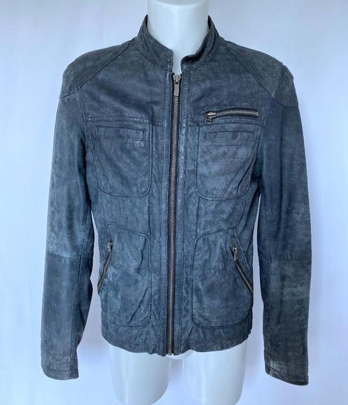 GOOSCRAFT Blauw leer HEREN biker jas jacket  Maat S, Kleding | Heren, Jassen | Zomer, Zo goed als nieuw, Maat 46 (S) of kleiner