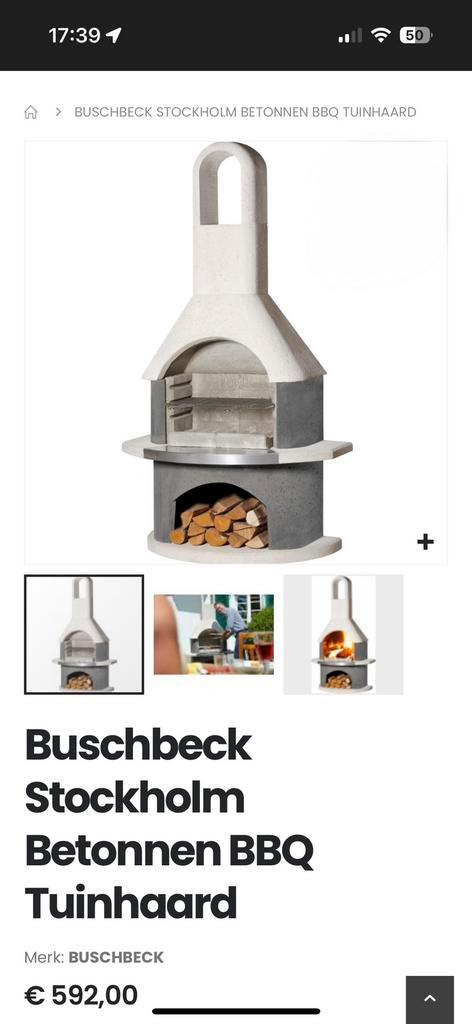 Buschbeck Betonnen BBQ / Tuinhaard model Stockholm, Tuin en Terras, Tuinhaarden, Gebruikt, Ophalen