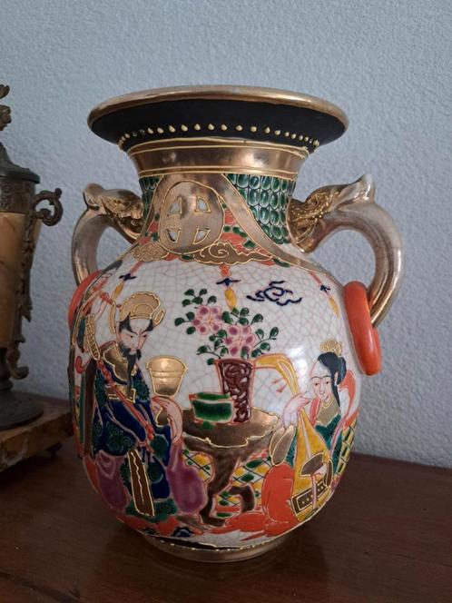 Twee antieke Japanse Satsuma vazen, Antiek en Kunst, Antiek | Vazen, Ophalen