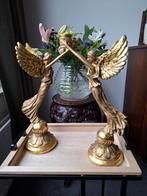 Engel kandelaars goudkleurig, Ophalen of Verzenden, Zo goed als nieuw, Minder dan 50 cm