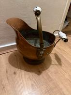 Antieke Koperen Kolenkit met Porseleinen Handvatten, Antiek en Kunst, Antiek | Koper en Brons, Ophalen, Koper