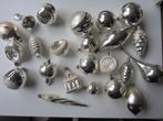 23 oude zilveren glazen kerstballen, deuken, dennenappels et, Ophalen of Verzenden, Gebruikt