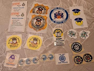 Lotje 22 vintage Engelse politie Stickers Engeland  beschikbaar voor biedingen