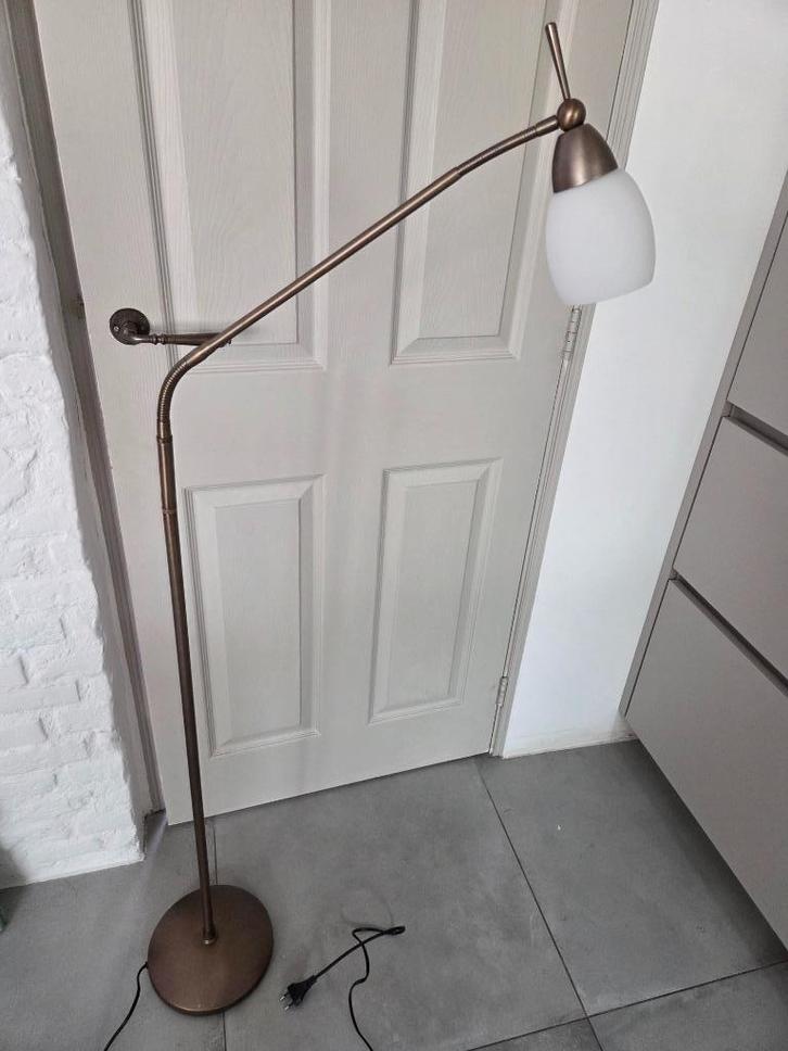 vloerlampen, Huis en Inrichting, Lampen | Vloerlampen, Gebruikt, 150 tot 200 cm, Glas, Metaal, Ophalen of Verzenden