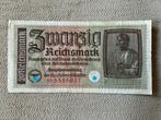 Duits bankbiljet bankbriefje van 20 Reichsmark - 1939 - wo2, Ophalen of Verzenden, Duitsland, Los biljet