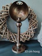 Te koop; 2 brocante kandelaars, Ophalen of Verzenden, Hout, Minder dan 25 cm