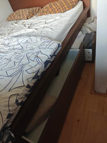 Ikea MALM bed + matras, met lades - afbeelding 5