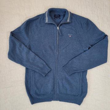 Gant 100% wol vest trui M met ritssluiting blauw beschikbaar voor biedingen