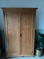 Grenen kledingkast met hanggedeelte en legplanken, Ophalen, Met plank(en), Gebruikt, 100 tot 150 cm