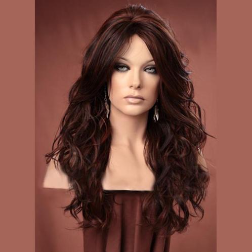 Pruik lang bruin haar met krullen model Gabby kleur F4/30, Sieraden, Tassen en Uiterlijk, Uiterlijk | Haarverzorging, Nieuw, Pruik of Haarverlenging