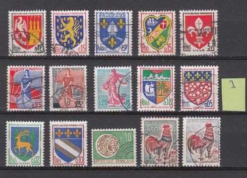 Frankrijk kaartje 1 met wapens, Postzegels en Munten, Postzegels | Europa | Frankrijk, Gestempeld, Verzenden