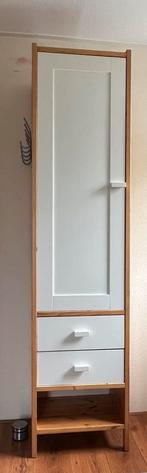 1 of 2 Kledingkasten met planken wit en houtkleur, Ophalen, Gebruikt, 50 tot 100 cm, 150 tot 200 cm