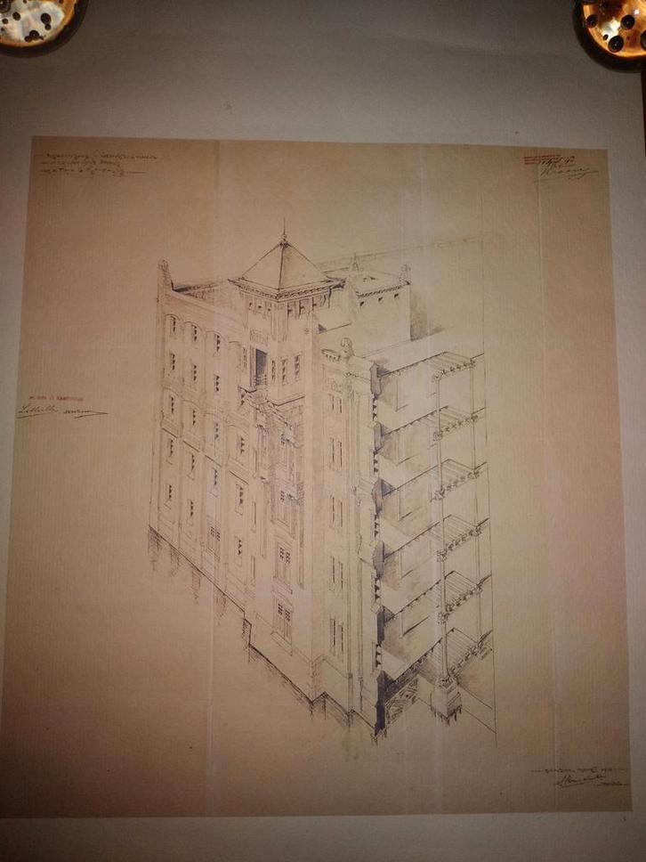 Antieke impressie verbouwing Zaandamse pakhuis G.Kamphuys, Antiek en Kunst, Kunst | Tekeningen en Foto's, Ophalen of Verzenden