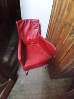 Eetkamerstoel op wieltjes, rood, Huis en Inrichting, Stoelen, Ophalen, Gebruikt, Rood, Eén