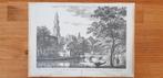Prent van ets "De Westerkerk en Vleeschhal..." (Amsterdam), Antiek en Kunst, Kunst | Etsen en Gravures, Ophalen of Verzenden